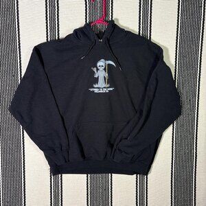 Men's Black and Navy Hoodie